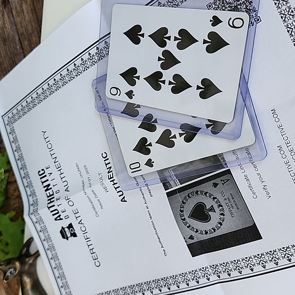 Tiffany & Co. Elegant Black Spade Playing Cards Set Of 2 9♠️ And 10♠️ - Picture 3 of 4
